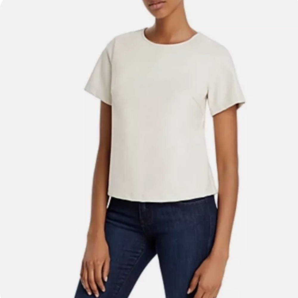 Lucy Paris faux leather top - ecru color - size XS - Retail $68 NWT